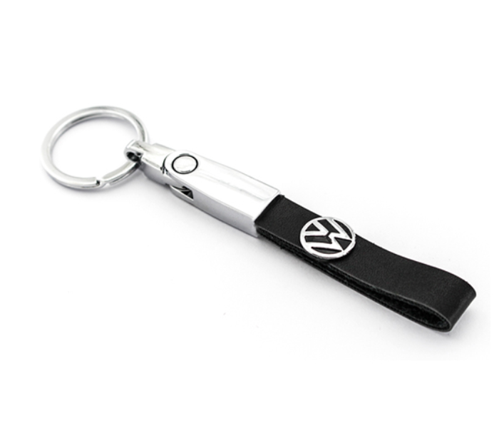 Logo Keychain for Volkswagen - Black and Silver - Zoom Image