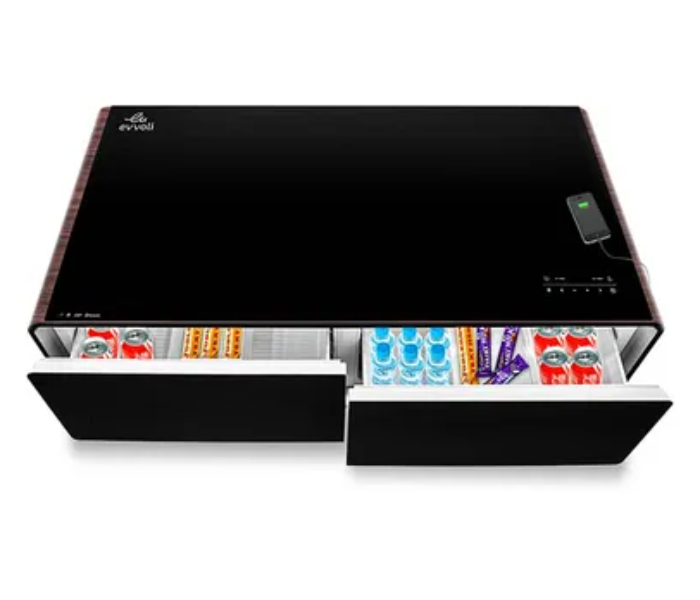 Evvoli EVRFS-130LB Smart Touch Table With Two Refrigerating Doors -  Black - Zoom Image 4