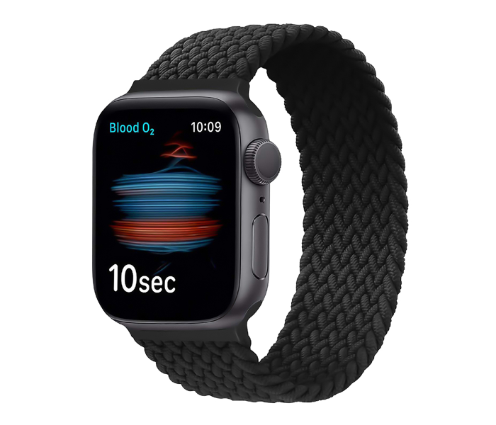 Promate FUSION-44S 42mm or 44mm Solo Loop Nylon Braided Strap for Apple Watch - Charcoal - Zoom Image