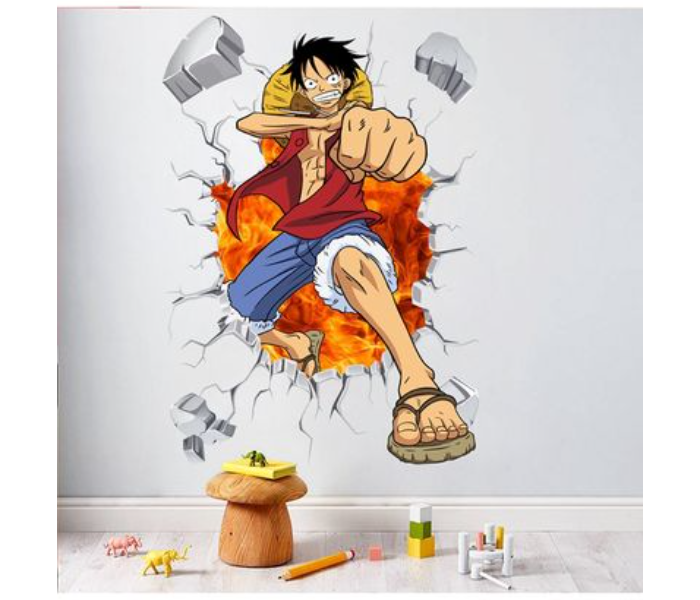 Anime Luffy Self Adhesive Scratch Resistant Removable Wall Sticker - Multicolour  - Zoom Image 2