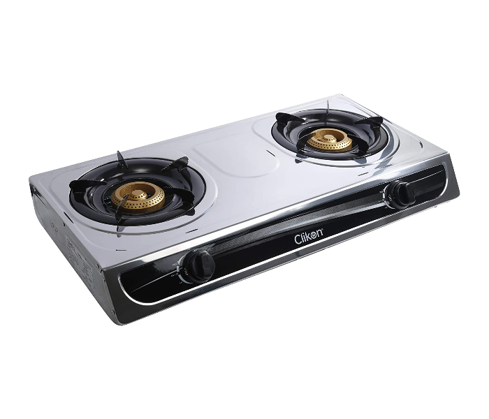 Clikon CK4276 2 Burner Gas Stove - Black and Silver - Zoom Image 2