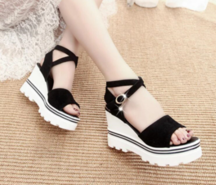 New Summer High Heels Wedges EU39 for Women – Black - Zoom Image 1