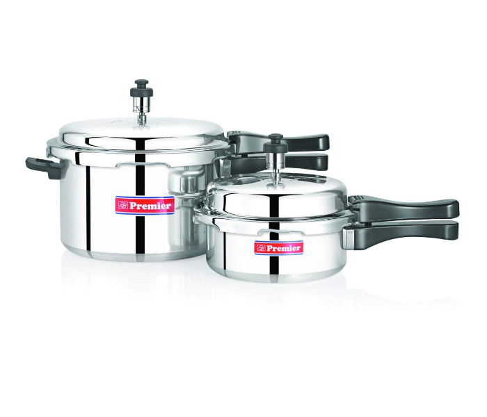 Premier 2250 Aluminium 5 Litre and 2 Litre Pressure Cooker Combo Pack - Silver - Zoom Image