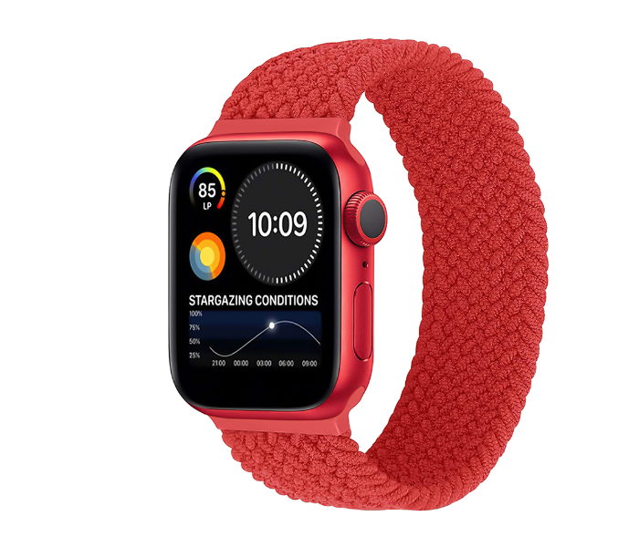 Promate FUSION-40XL 38mm or 40mm Solo Loop Nylon Braided Strap for Apple Watch - Red - Zoom Image