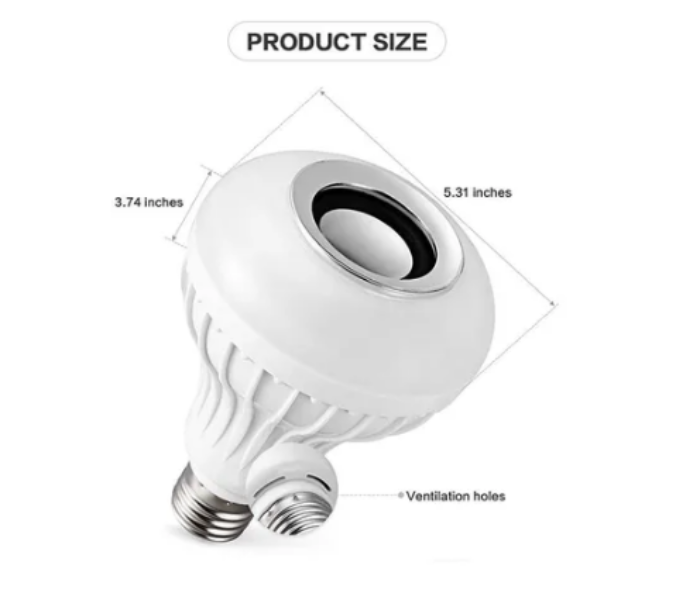 12w LED Bluetooth Speaker Bulb With Remote Control - White - Zoom Image 3