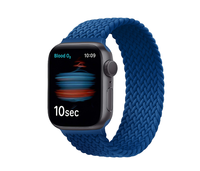 Promate FUSION-44M 42mm or 44mm Solo Loop Nylon Braided Strap for Apple Watch - Blue - Zoom Image