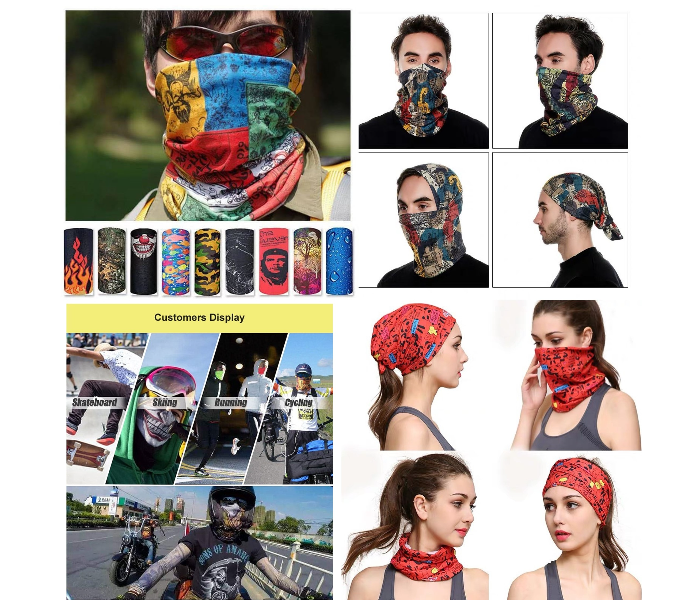 D4 Multi-Purpose Seamless Headkerchief Buff Bandana Scarf - Zoom Image 1