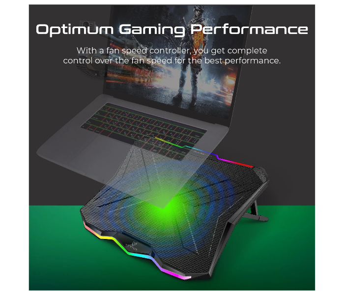 Vertux GLARE RGB Laptop Cooling Stand With Multi-Height Adjustment - Black - Zoom Image 4