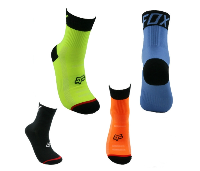 Cycling Compression Socks Fox Design for Road Bike and Mountain Bike - Blue - Zoom Image 2