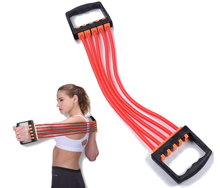 Oasis Adjustable 5-Spring Chest Arm Expander Women - Red - Zoom Image 1