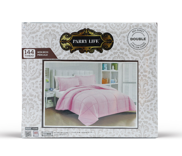 Parry Life PLBS7599P 3 Piece 90GSM Micro Fiber Machine Washable Double Flat Sheet - Pink - Zoom Image 2