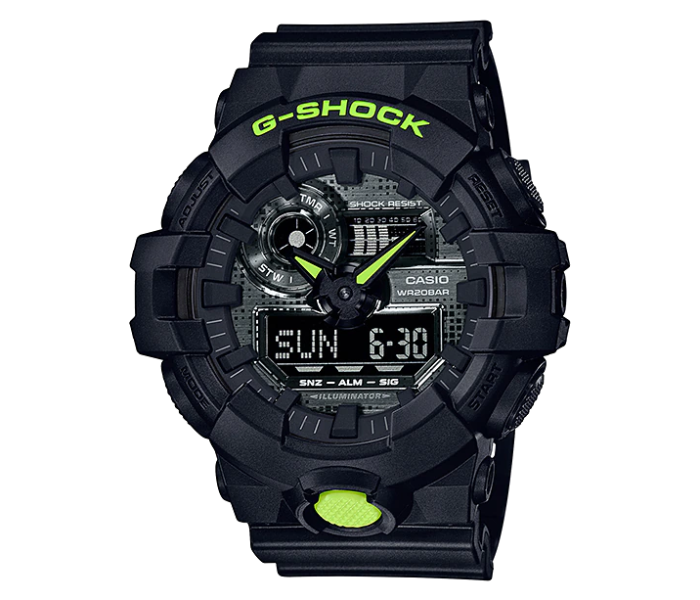 Casio GA-700DC-1AVDR G-Shock Special Color Model Analogue Digital Watch for Men - Black - Zoom Image