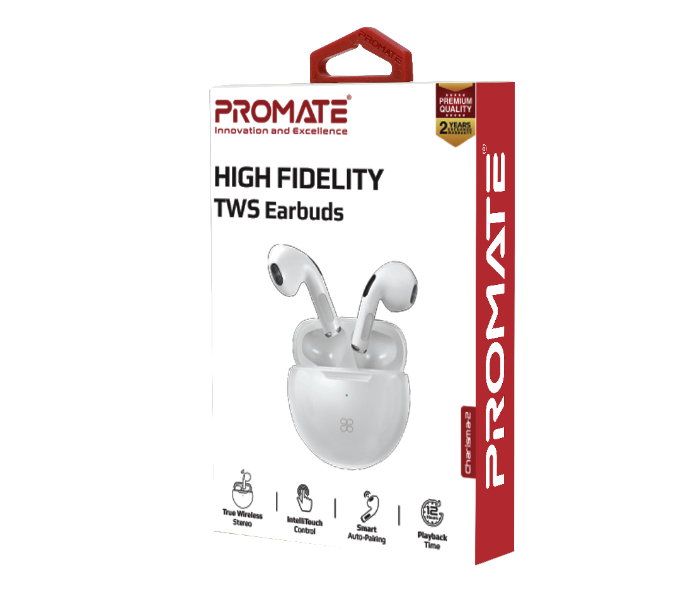 Promate CHARISMA-2 Premium In Ear Bluetooth True Wireless Earbuds - White - Zoom Image 6