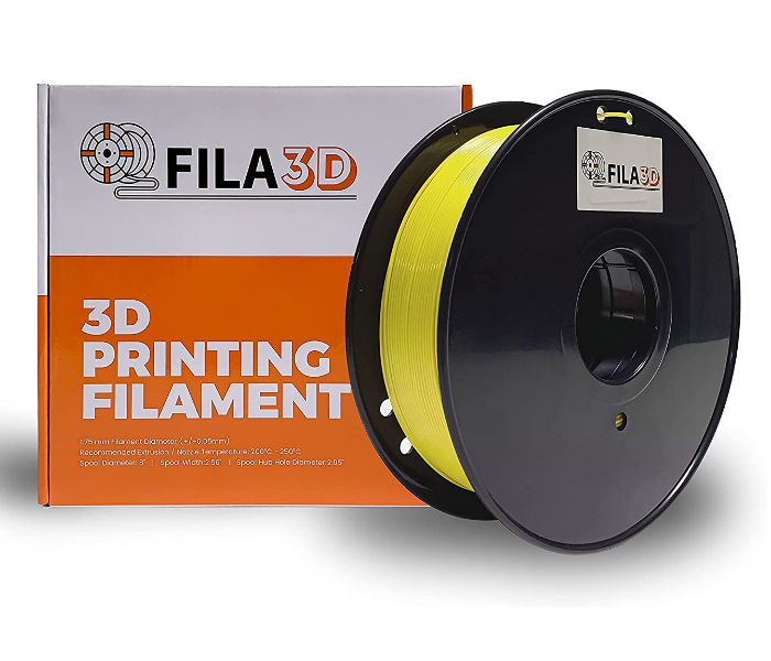 Fila3D 1.75mm PETG 1Kg 3D Printer Filament - Transparent Yellow - Zoom Image 1