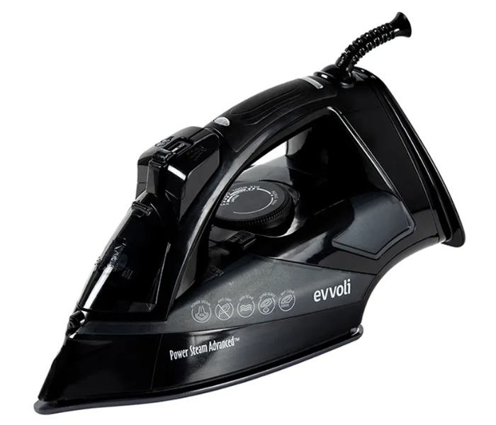 Evvoli  EVIR-5MB 2800W Ceramic Soleplate Steam Iron With Auto Shut-Off With Anti-Drip - Black - Zoom Image 1