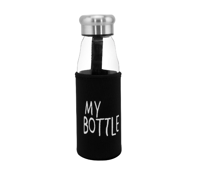 Delcasa DC1315 420ml Glass Water Bottle With Pad - Black - Zoom Image 1