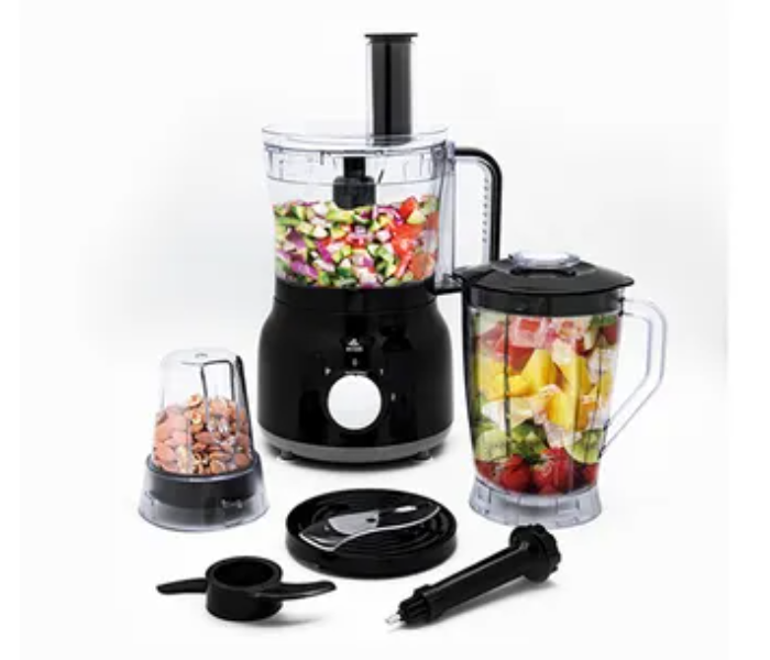 Evvoli EVKA-FP20B 600W 2.0L Food Processor With Blender and Grinder - Black - Zoom Image 1