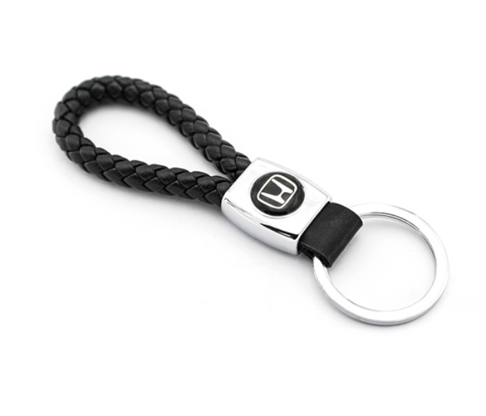 Logo Car Keychain for Honda - Black and Silver - Zoom Image