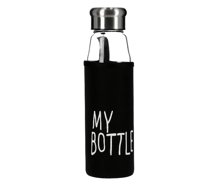 Delcasa DC1314 550ml Glass Water Bottle With Pad - Black - Zoom Image 1