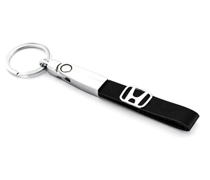 Logo Keychain for Honda - Black and Silver - Zoom Image