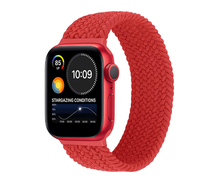 Promate FUSION-44S 42mm or 44mm Solo Loop Nylon Braided Strap for Apple Watch - Red - Zoom Image