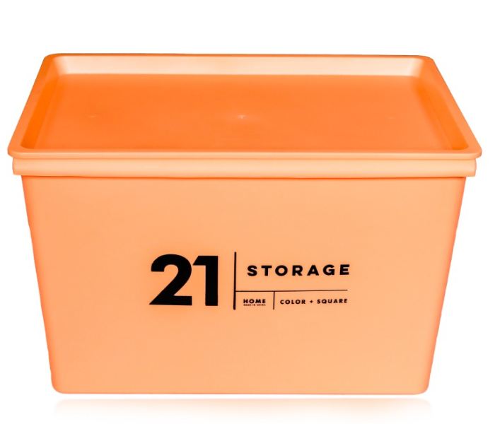 Taqdeer YN-913  Smiley Finishing Plastic Storage Box 15 Litre - Orange - Zoom Image 2