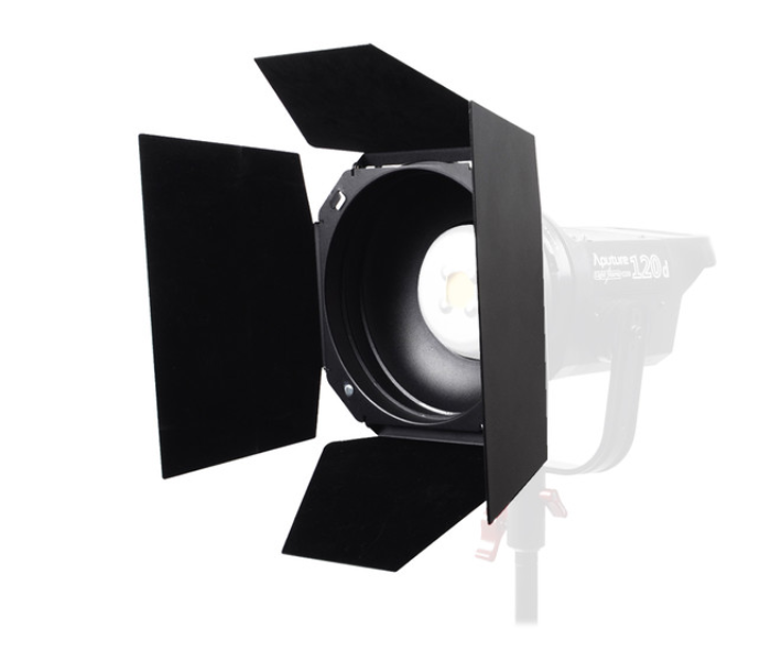 Aputure 4 Way Barndoors with 30 Degree Honeycomb Grid and Magnetic Gel Holder - Black - Zoom Image 1