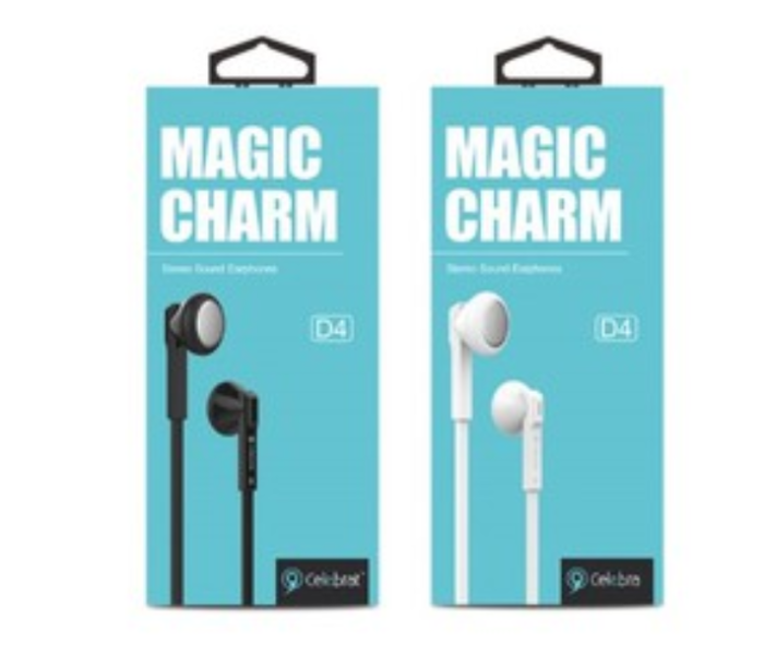 Magic Charm D4 Stereo Sound Earphones - Black - Zoom Image 3