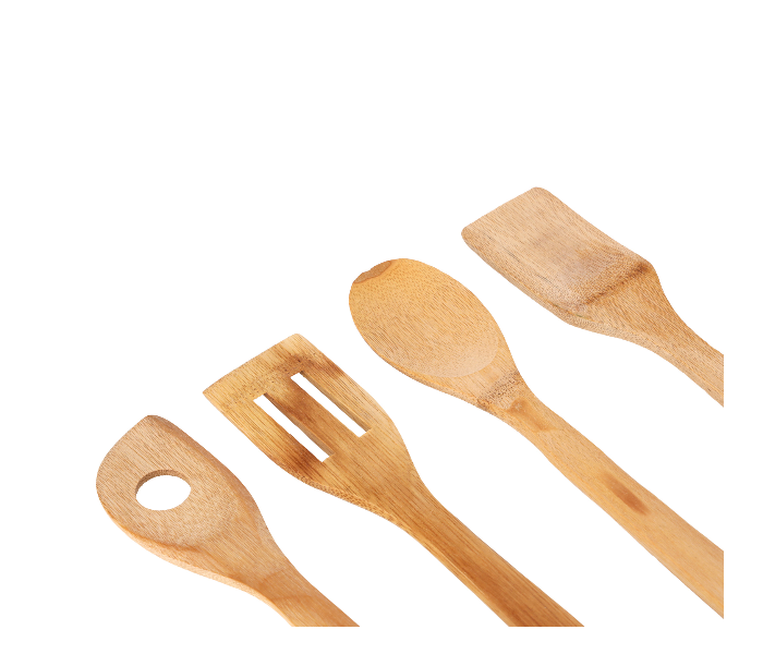 Delcasa DC1375 4 Pieces Wooden Kitchen Tools - Beige - Zoom Image 2