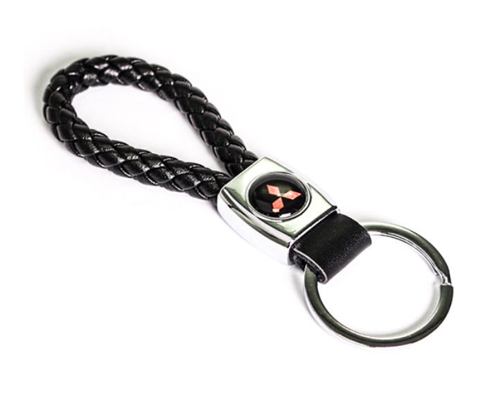 Logo Car Keychain for Mitsubishi - Black and Silver - Zoom Image