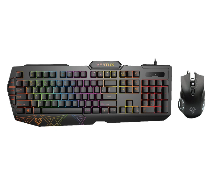 Vertux VENDETTA Backlit Wired Gaming Keyboard and Mouse - Black - Zoom Image 1