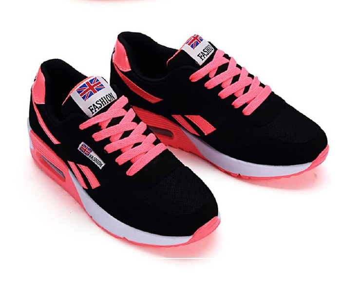 Light Breathable Mesh Flat Casual EU-37 Lace-up Sneakers for Women - Pink - Zoom Image 2