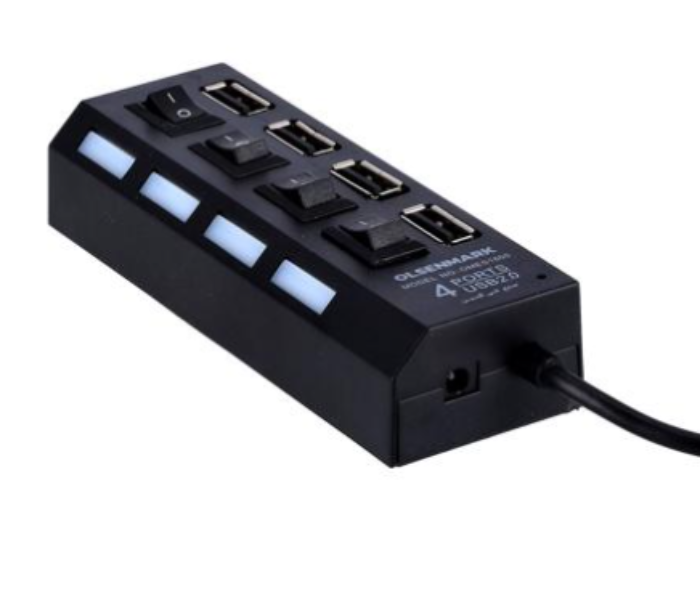 Olsenmark OMES1805 500GB Ultra-slim 4 Port USB 2.0 Hub - Black - Zoom Image 1