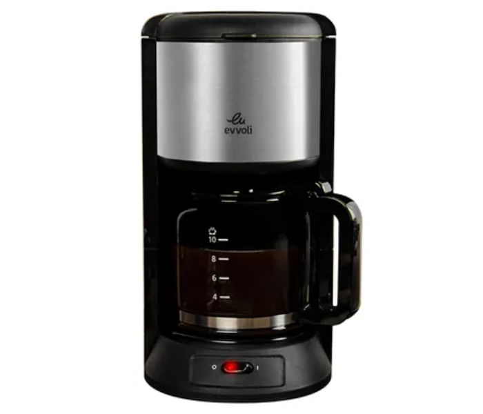 Evvoli EVKA-CO10MB 1000W 10 Cup Coffee Maker With 1.25L Glass Carafe - Black and Grey - Zoom Image 2