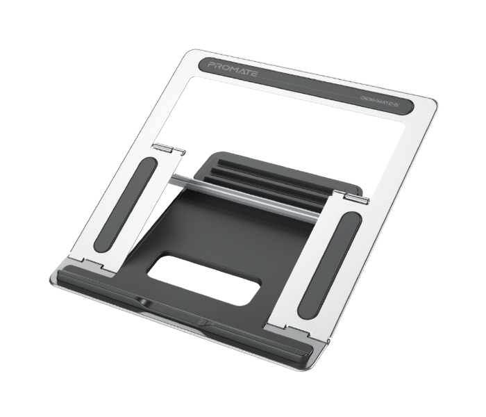 Promate DESKMATE-5 Aluminum Multi Level Notebook Stand with Anti Slip Pads - Grey - Zoom Image 1