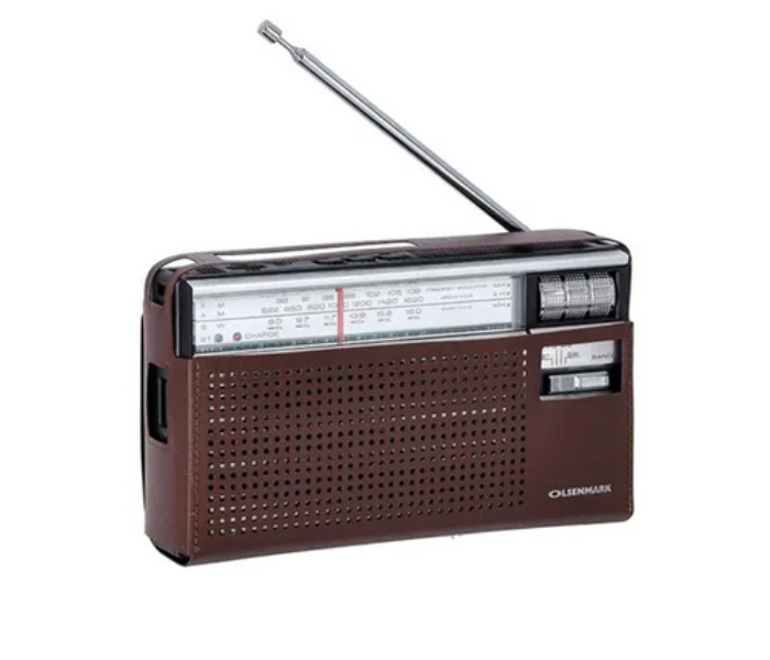 Olsenmark OMR1276 3.7V Portable Radio 1200 mAh with 3 Band - Brown - Zoom Image