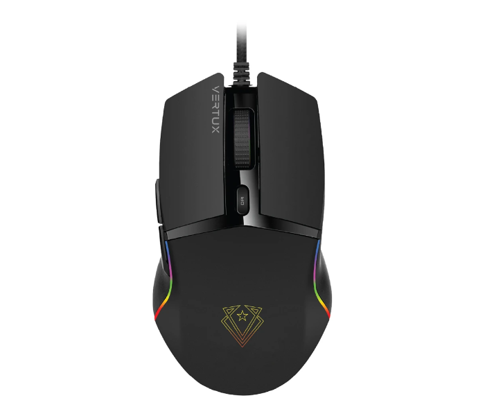 Vertux ARGON 6400DPI Ultra-Responsive 6 Button Programmable RGB Gaming Mouse - Black - Zoom Image 1