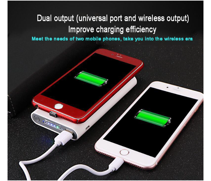 V-walk 10000mAh Wireless Charging Power Bank With USB - White - Zoom Image 2