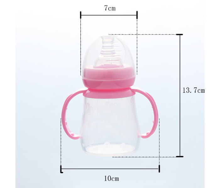 KidLe CJM0013 150ml Wide Mouth Silicone Milk Bottle Feeding Bottle - Pink - Zoom Image 2