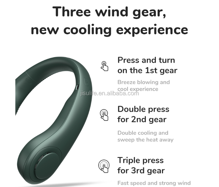 Jongo New Trend Bladeless Neck Fan - Green - Zoom Image 2