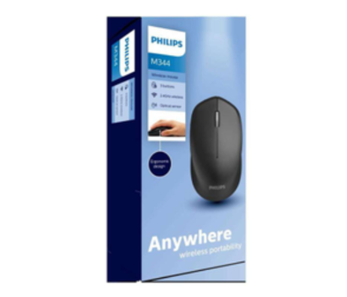 Philips M344 3 Buttons Wireless Mouse - Black - Zoom Image 2