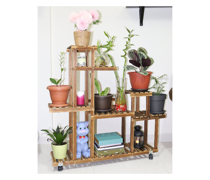 Serah Home Decors S08 Solid Wood Flower Plant Display Stand - Wood - Zoom Image 2