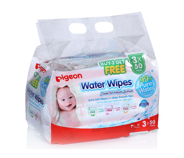 Pigeon 50 Sheet Baby Water Wipes - Zoom Image