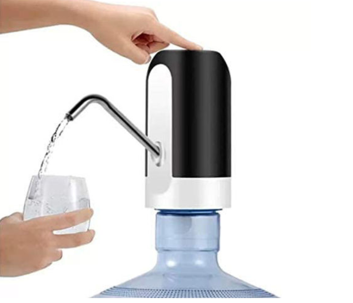 Automatic Water Bottle Dispenser 1200 mAh USB Charging Portable Electric Drinking Water Pump Switch for Universal 5 Gallon Bottle - Black and White - Zoom Image