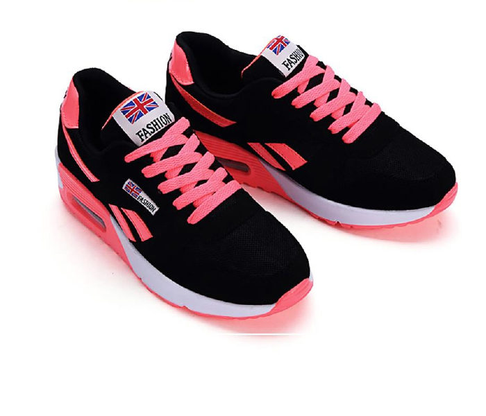 Light Breathable Mesh Flat Casual EU-39 Lace-up Sneakers for Women - Pink - Zoom Image 2