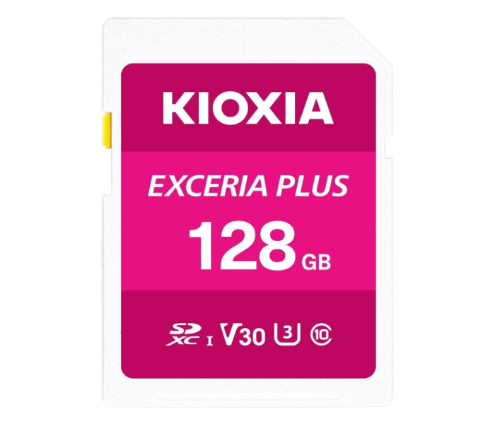 Kioxia LNPL1M128GG4 SDXC UHS-I U3 128GB Class 10 V30 Exceria Plus 4K Video Recording SD Memory Card - Zoom Image 1