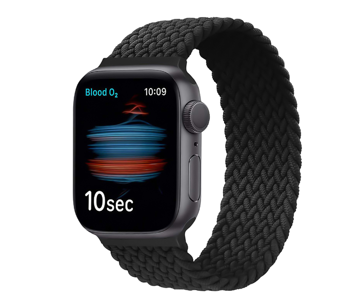 Promate FUSION-44M 42mm or 44mm Solo Loop Nylon Braided Strap for Apple Watch - Charcoal - Zoom Image