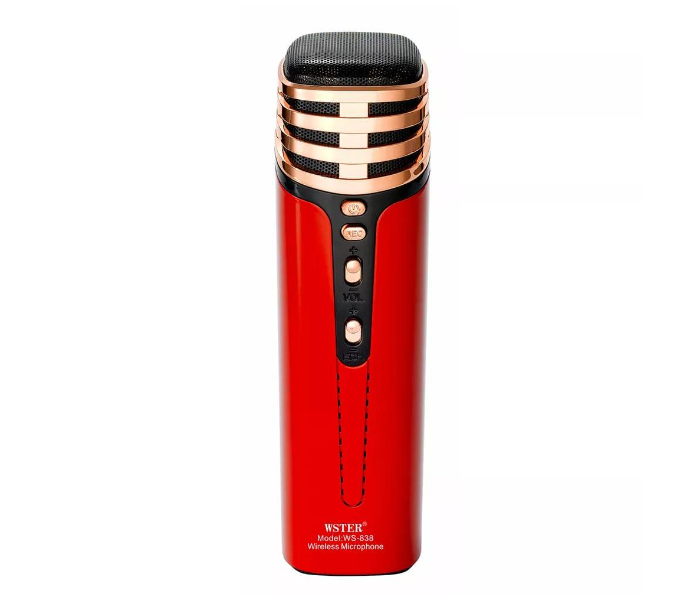 Wster WS-838 Multi Function Karaoke Speaker - Red - Zoom Image