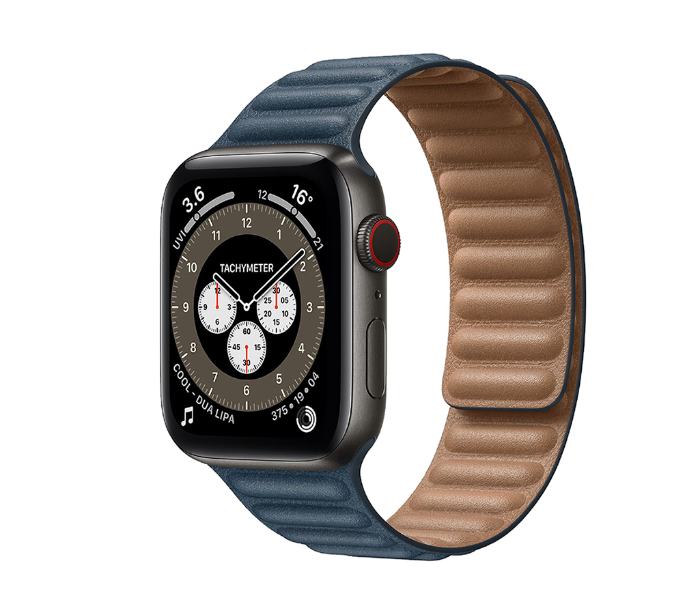 Promate MAGLET-40 38mm or 40mm Leather Strap for Apple Watch  - Baltic Blue - Zoom Image 1