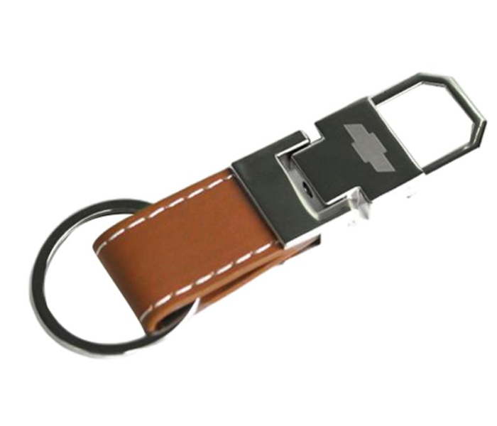 Carabiner Lock Auto Car Small Keychain for Chevrolet - Black and Brown - Zoom Image